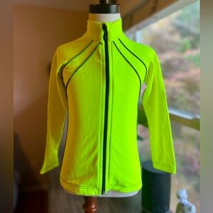 Sagester Neon Yellow Black crystals Jacket extra small. 💛 figure skating